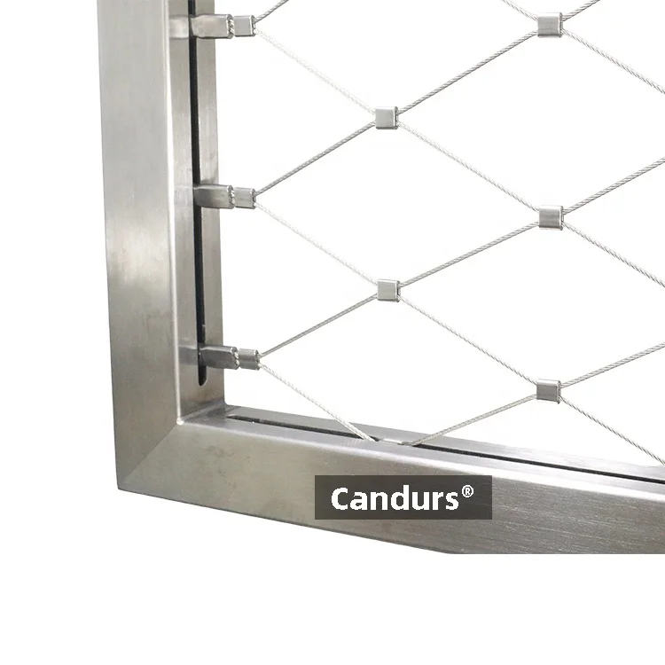 Slot Tube Inox Cable Railing Balustrade Fence Panels Stainless Steel Rope Wire Mesh Frame