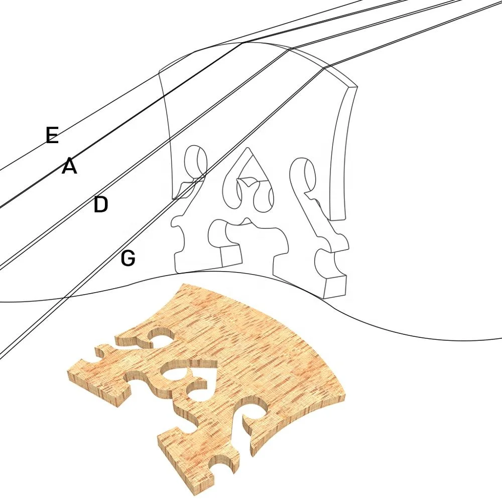 NAOMI Violin Bridge AA Grade Maple Wood Upside-Down Heart Baroque Violin Parts OEM 4/4 3/4 1/2 1/4 1/8 Acoustic Violin Bridge