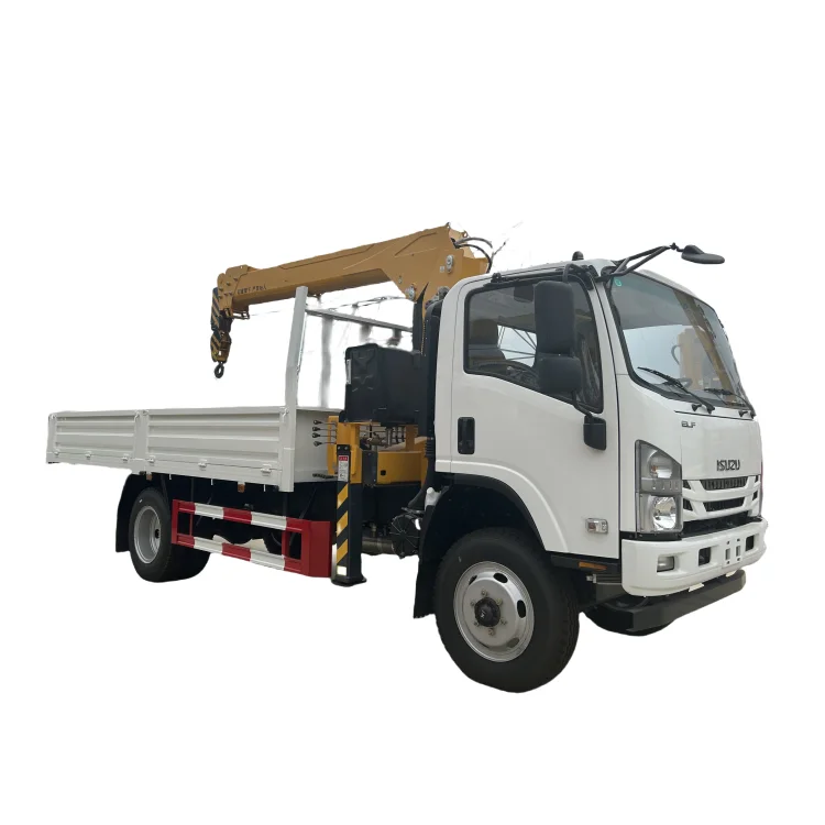 Factory direct sales Isuzu high power 6.3 ton hydraulic telescopic straight arm truck mounted crane supplier