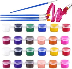 Customized 12 Colors Mini Cheap Acrylic Paint Pots Set with Brush for Children Kids Painting
