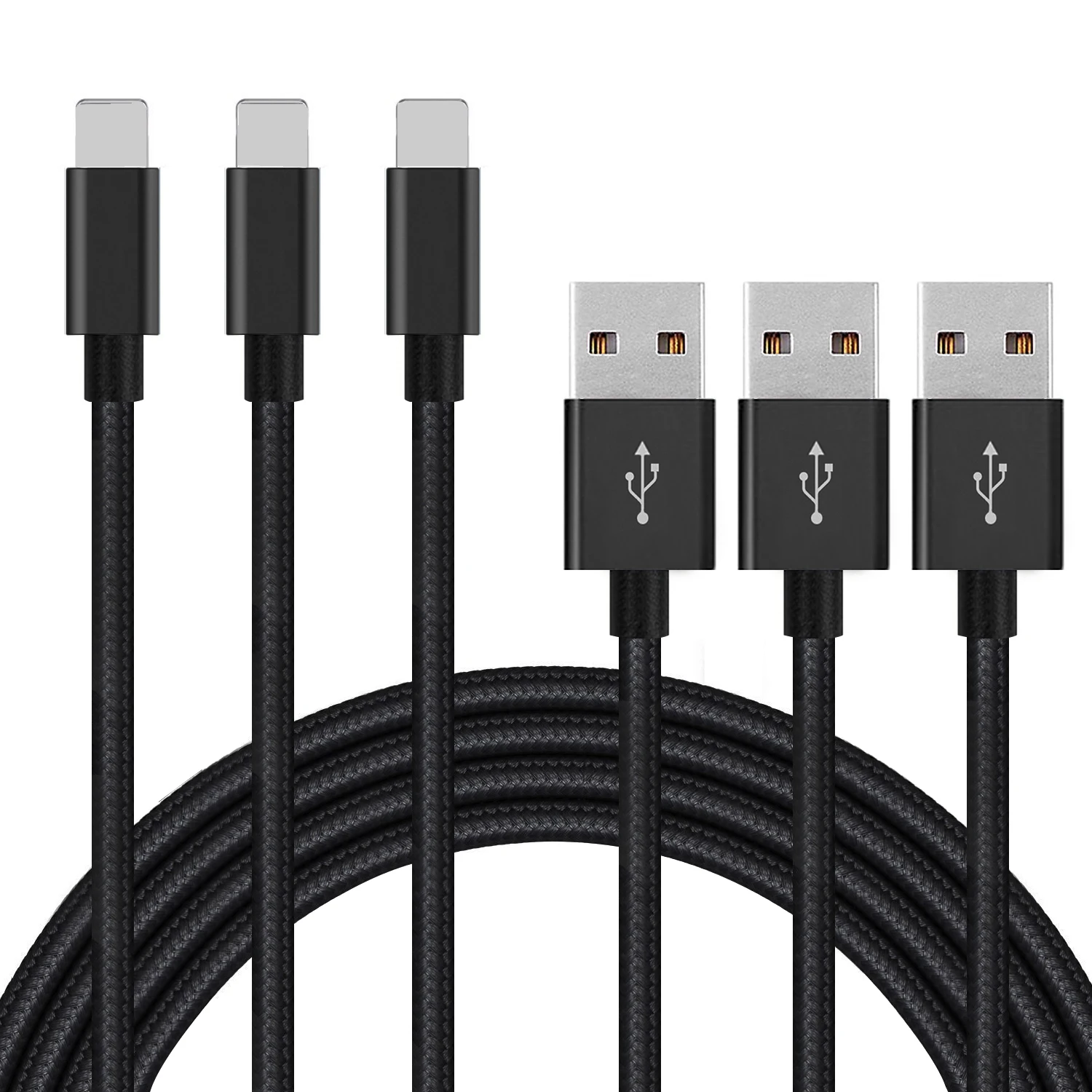 Лидер продаж Плетеный USB-кабель для быстрой зарядки 3 фута 6 футов 10 зарядное устройство провод шнур Дата-кабель iPhone