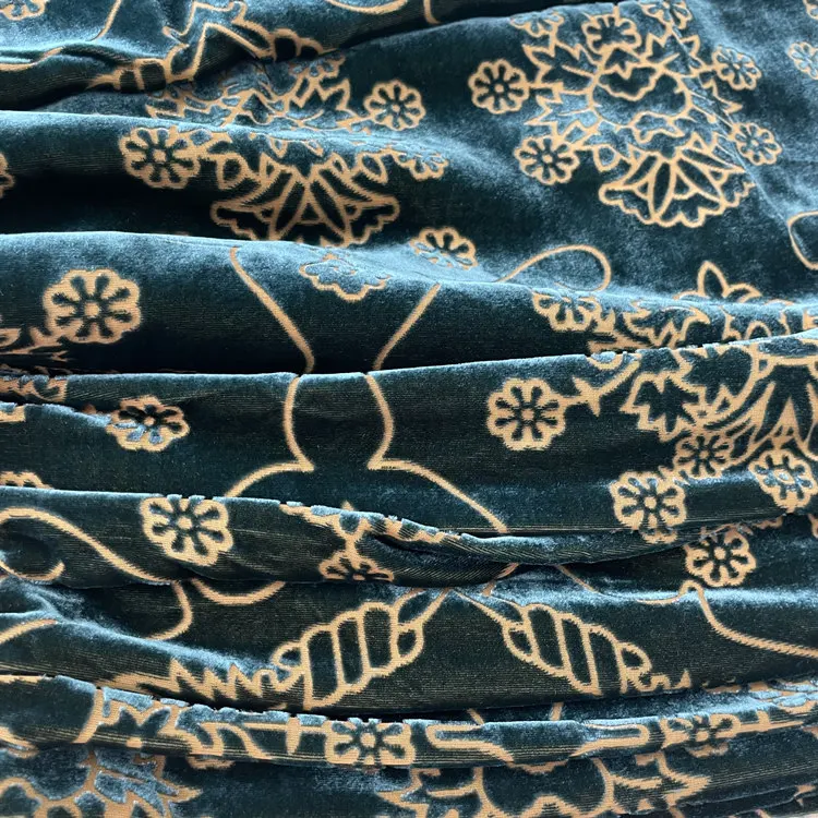 Silk Velvet Fabric Burnout silk velvet  Wholesale Silk viscose Velvet garment fabric