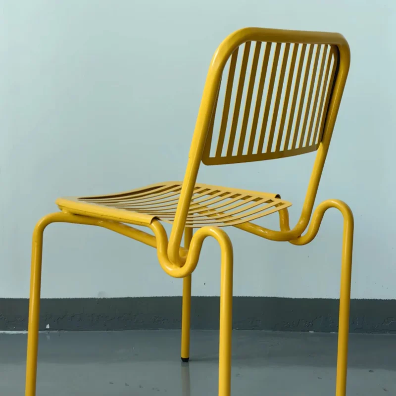 Metal Furniture Home Office Working Chair Backrest Armless Metal Chair Apartment Living Room Dining Chair