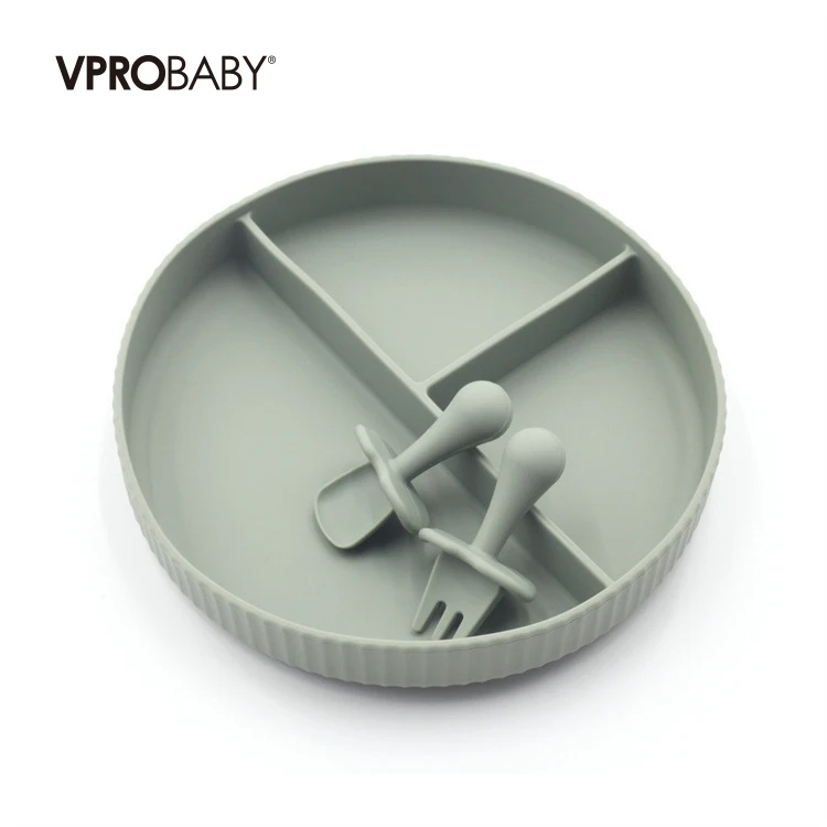 New Designer Eco-Friendly Safe BPA-Free Infant Feeding Silicone Tray Independent Suction Waterproof and Easy-to-Clean Baby Tray