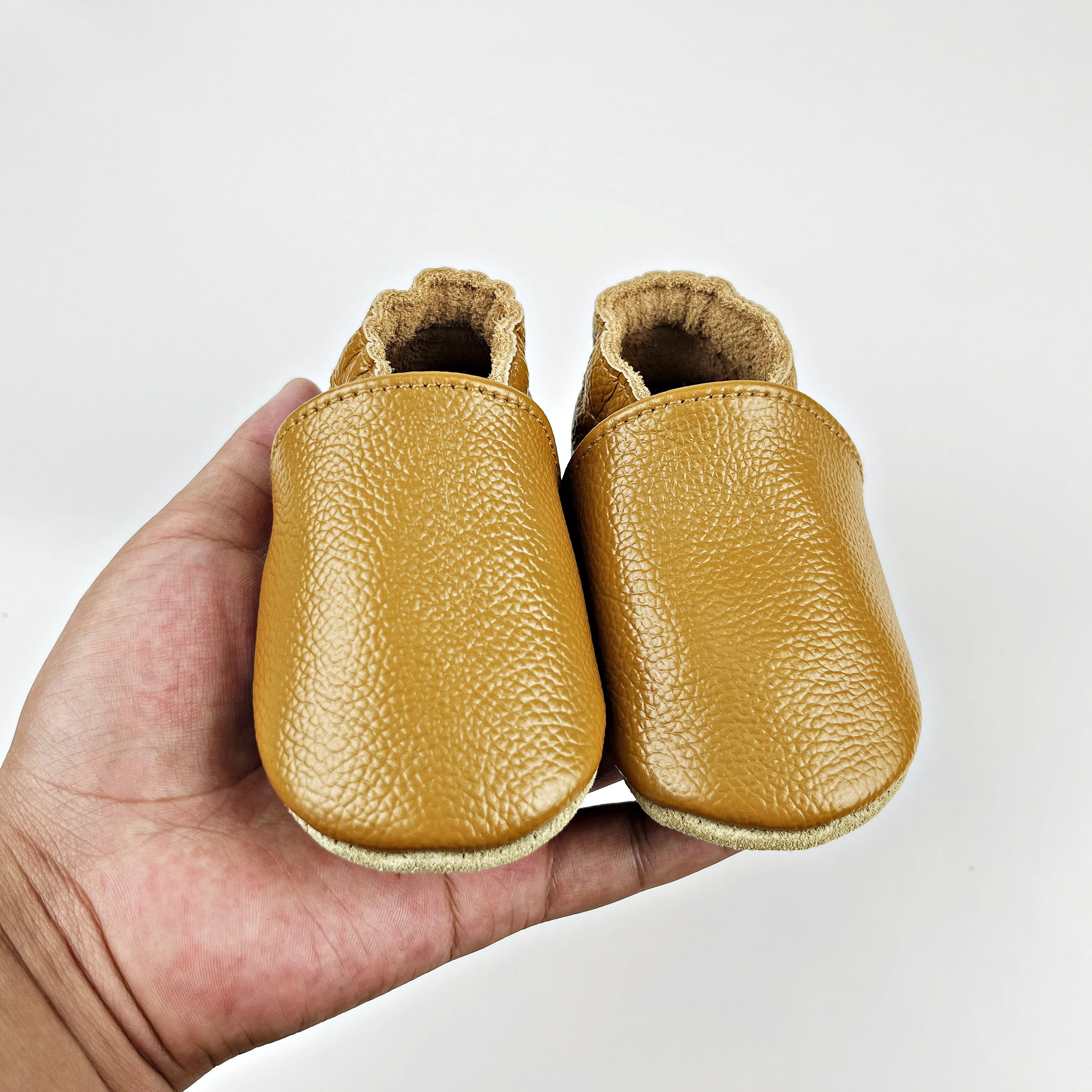 Bede Factory wholesale khaki baby learning walking shoes Indoor walking shoes baby leather shoes cowhide