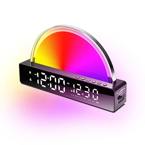 Dual Alarm Clock 3 Alarm Modes LED Night Light Sunrise Sunset Simulate Light With FM Radio Digital Desk Clock Wake Up Light
