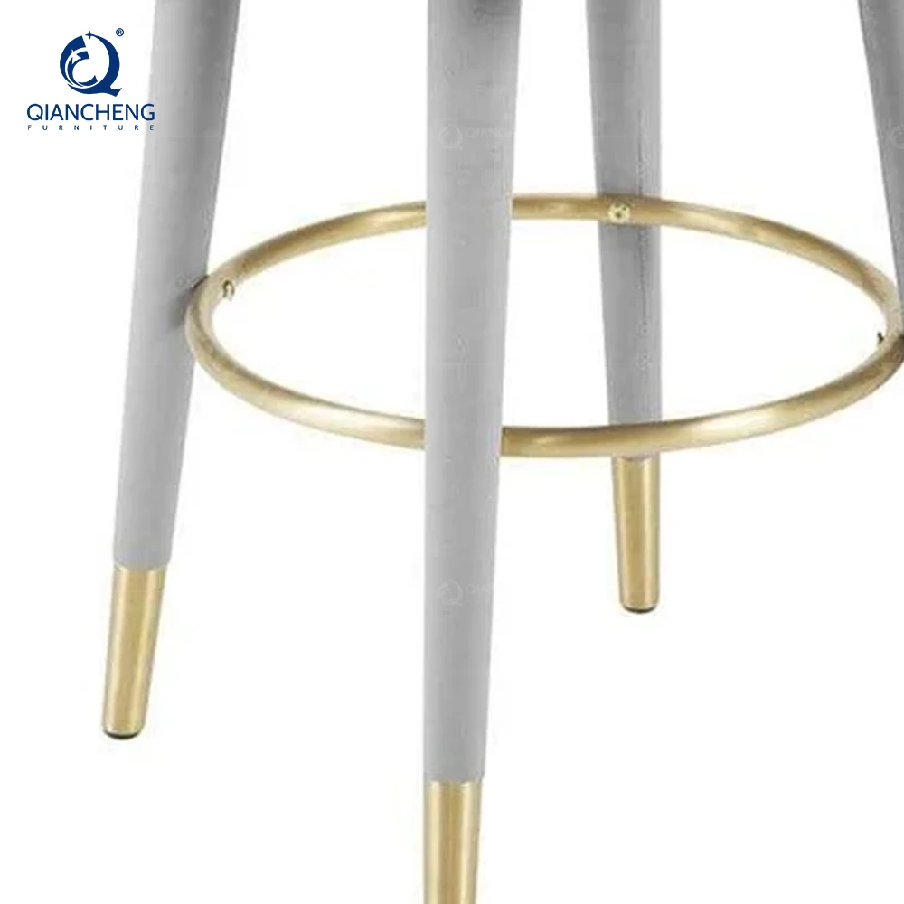 Pu Faux Leather High Bench Bar Stool Dining Kitchen Restaurant Contemporary Design Soft Velvet Counter Chair With Back High