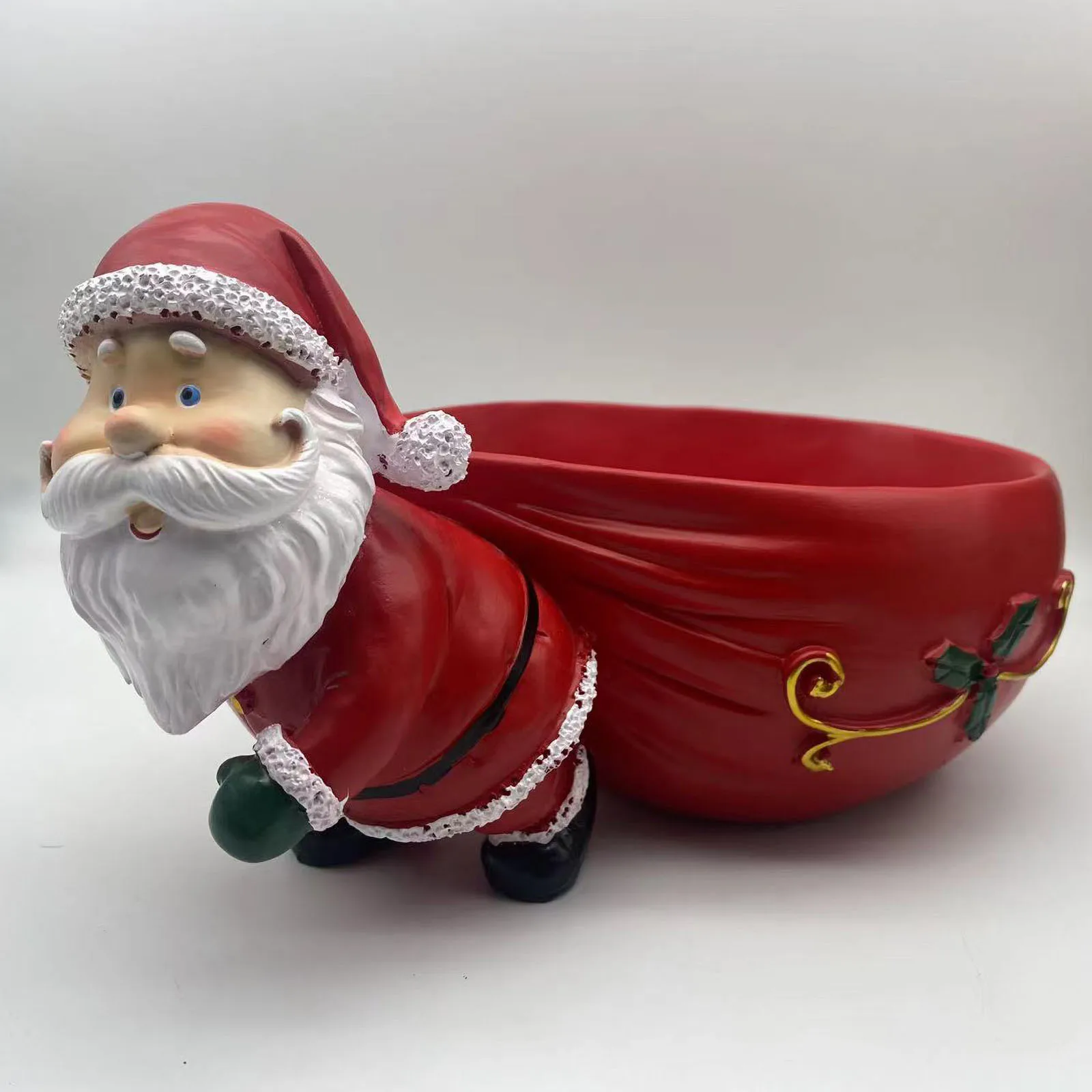 Fengzhi Factory Santa Claus Pull Bag Fruit Tray Resin Sculpture Home Porch Shoe Cabinet Storage Small Ornaments Living Room