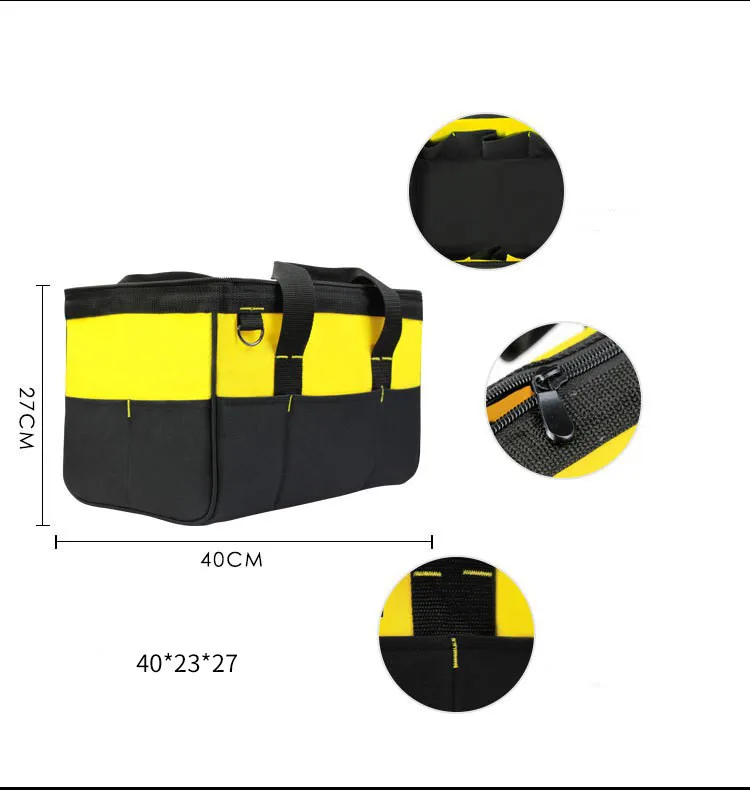 Custom 600d Multi-compartment Pockets Carrier Heavy Duty Waterproof Garden Organizer Bag Oxford Fabric Electrician Tool Bag
