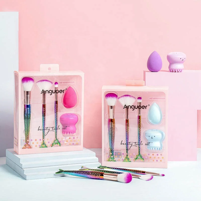 Hot Selling Makeup Sponge Puff Exfoliating Brush Face Bling Soft Quality Makeup Brush Set