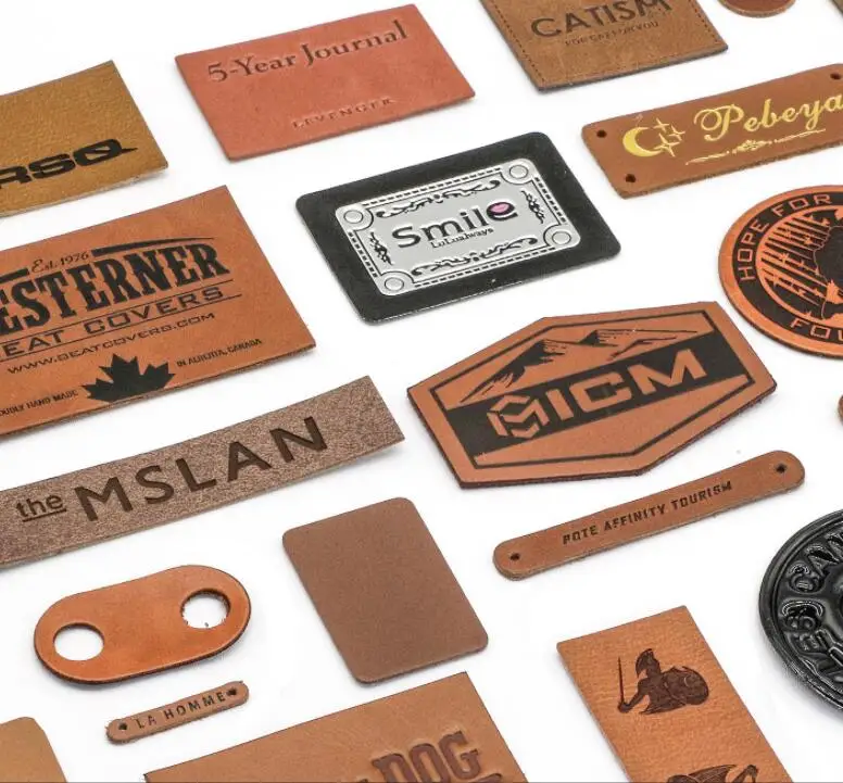 20 Years Custom Logo Hat Pu Leather Patch Soft Debossed Stamp Foldable Leather Label For Clothing Handbags Jeans Garment