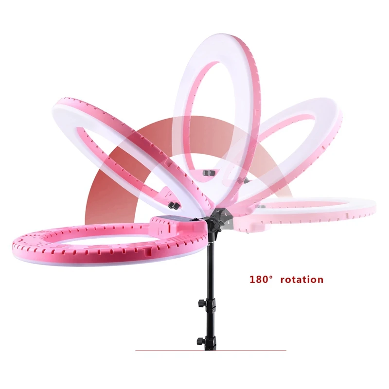 
Philippines Free Shipping FOSOTO LF-R480 18 inch led makeup mirror tiktok studio camera dimmable ring light for tripod stand 