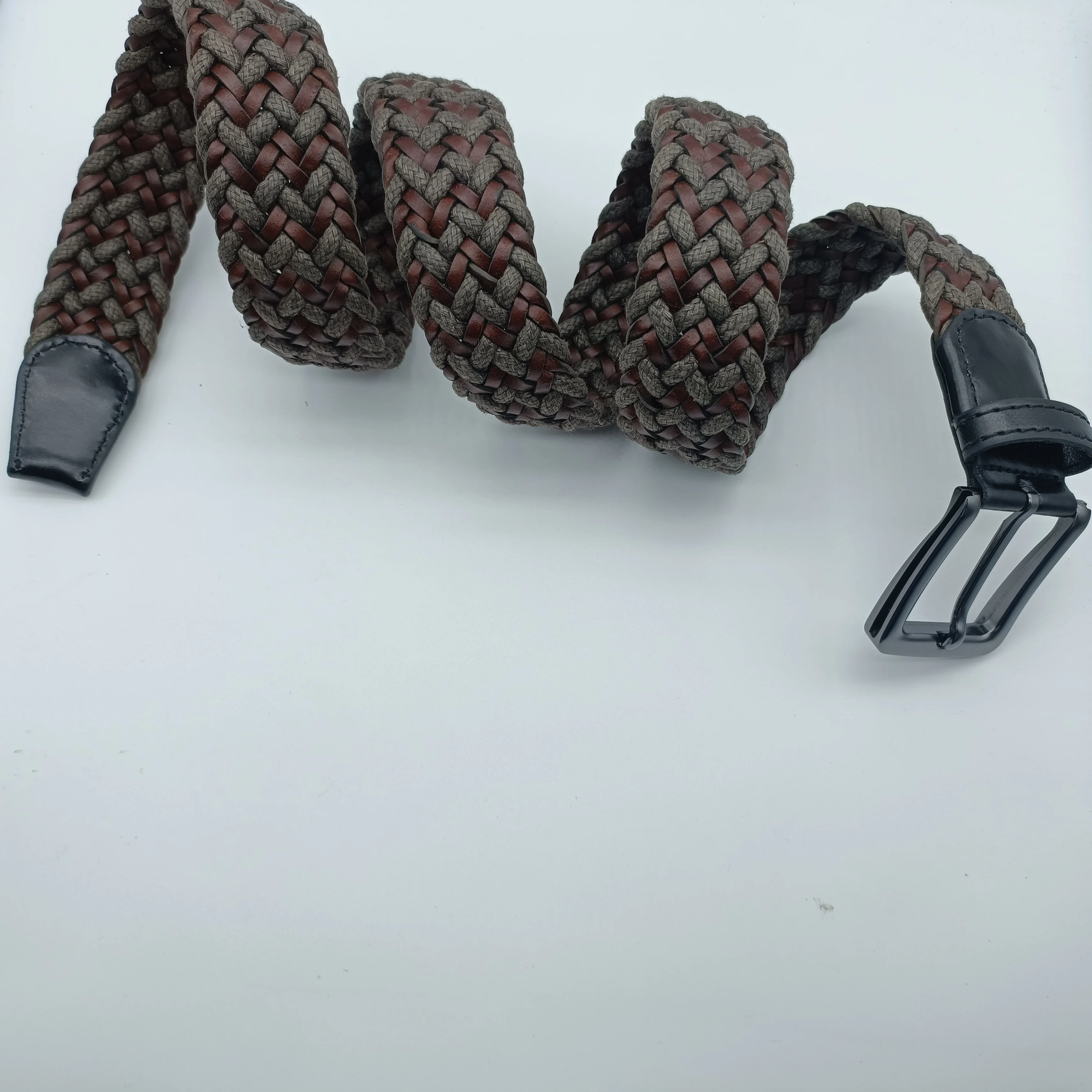 Fashion Knitted Solid Color Canvas Elastic Stretch Belt Fabric Casual Woven Belt for Jeans Belts