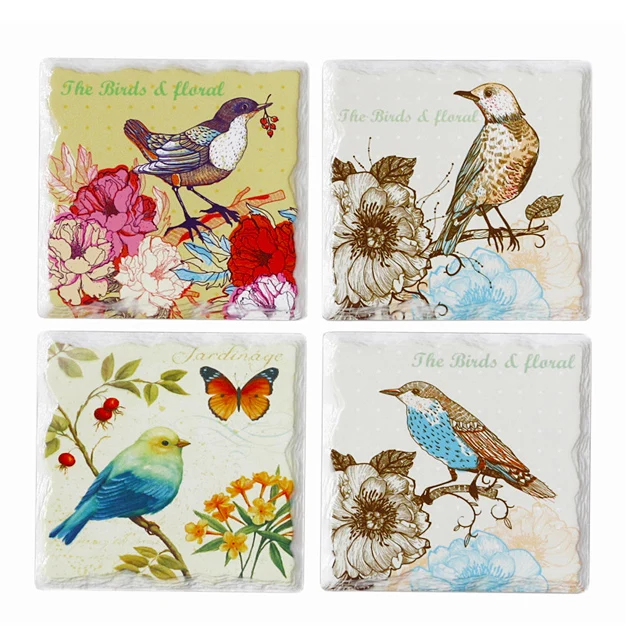 manufacturer high quality new design absorbent blank square ceramic tile for sublimation cup coaster