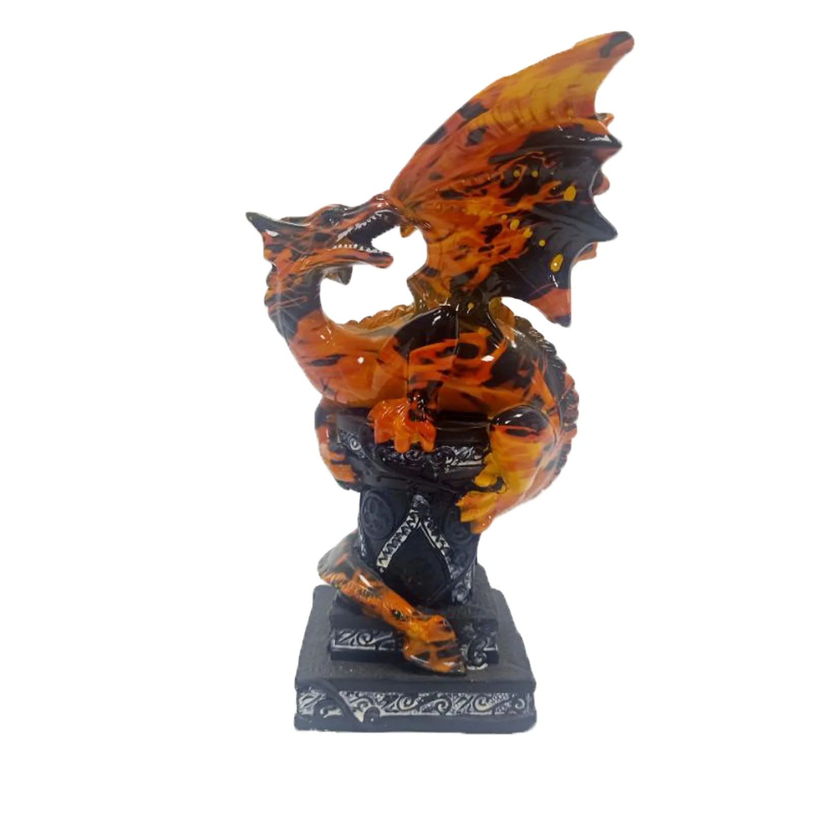 
2021 new products home decor animal sculpture flame dragon statue polyresin Chinese dragon statue 