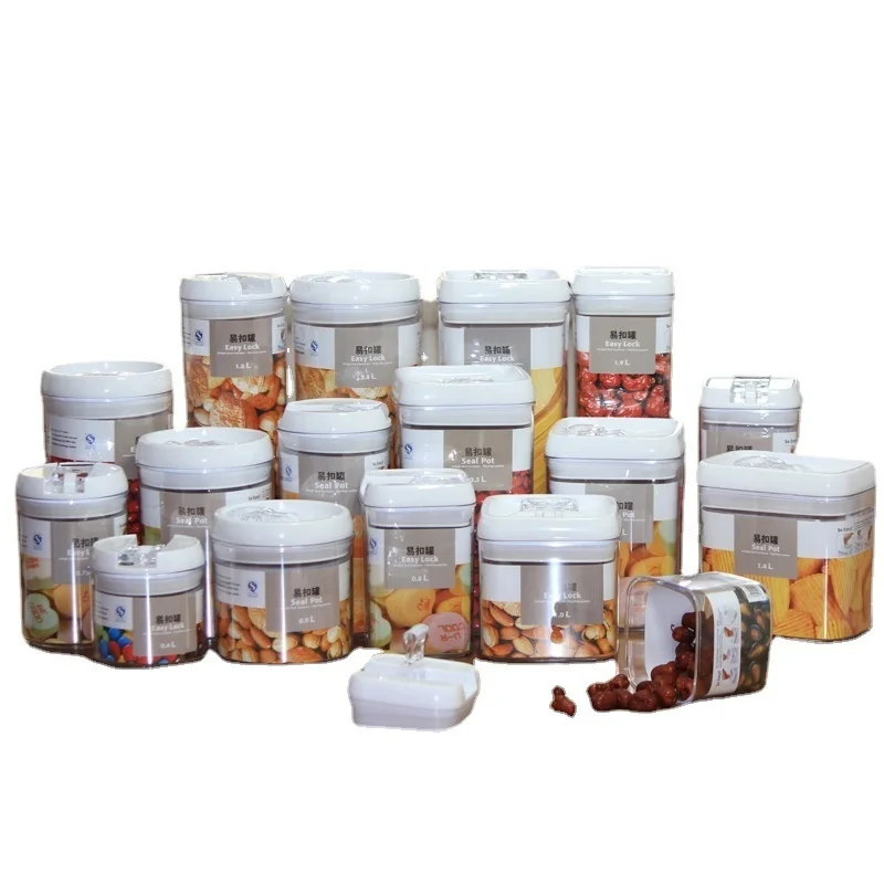 0.5L 0.8L 1.2L 1.9L plastic square easy button food milk powder cans sealed cans grains cans