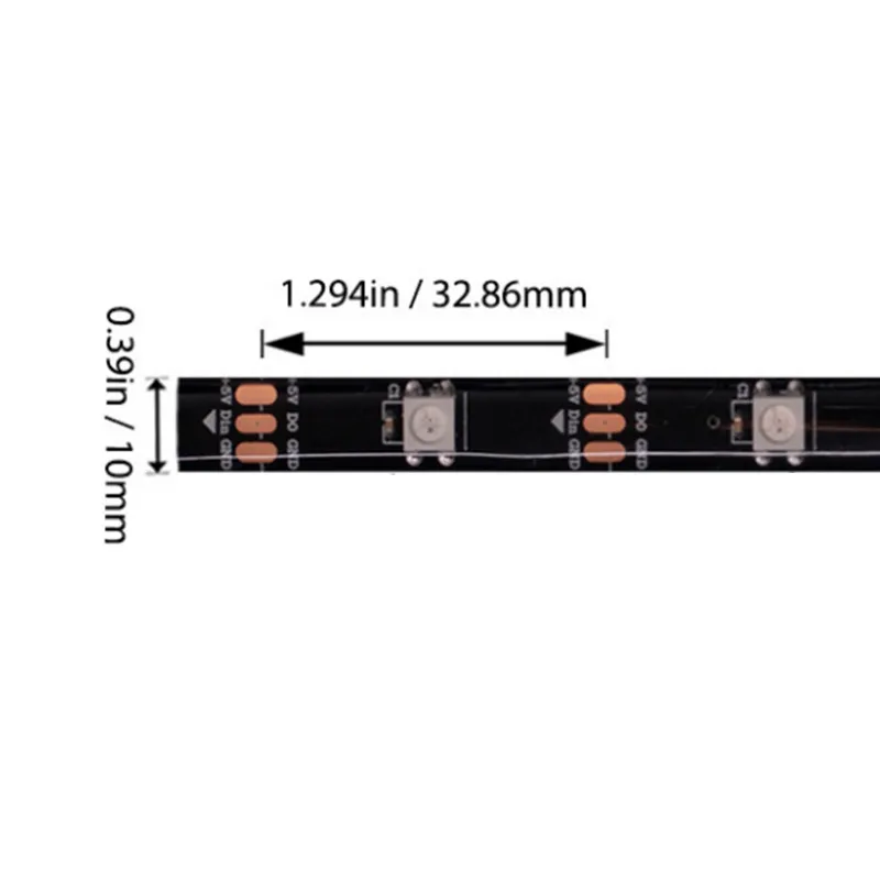 5 м В 30 светодиодов/м Ws2812b Адресуемая цифровая Радужная Сказочная 5050 SMD гибкая лента телевизионная лампа 150 Светодиодная Пиксельная подсветка RGB