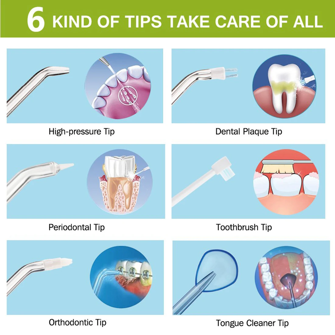 Electric oral irrigator dental water pick interdental brush