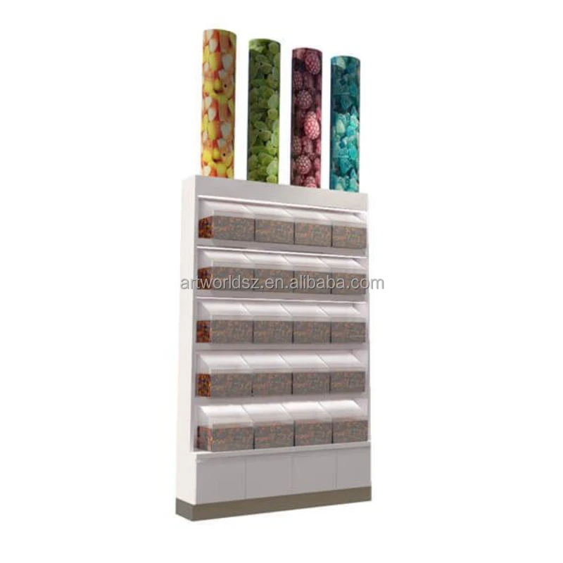 Artworld Displays Food Cabinet Candy Store Snack Display Racks Combination Candy Stand Indoor Candy Display Shelf Rack