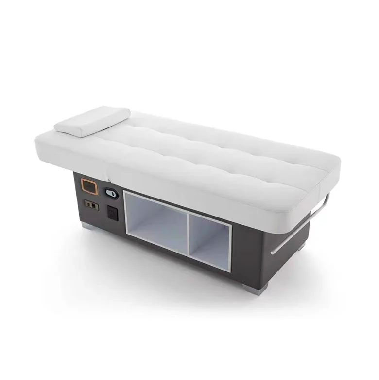 New Design Beauty Salon Furniture CE 3 Motor Wooden Spa Thermal Massage Table Electric Facial Beauty Bed with Big Storage