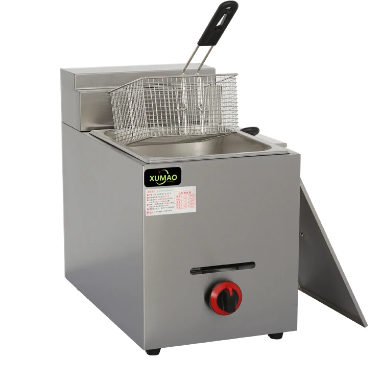 Desktop Counter Top Gas single Tank Frye  household square gas fryer equipment deep fryer gas french fries machine chicken