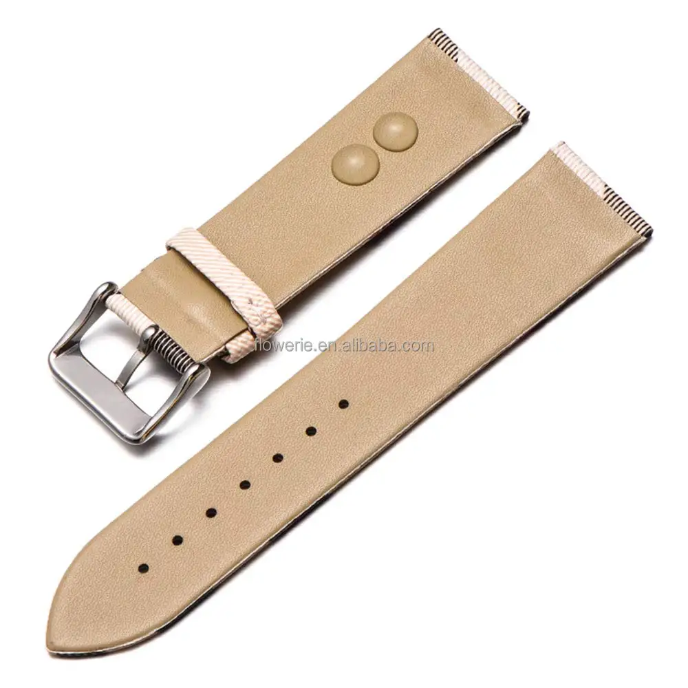Genuine Leather Watch Band Calfskin Replacement Plaid Strap 14mm 16mm 18mm 20mm 22mm for Men and Women