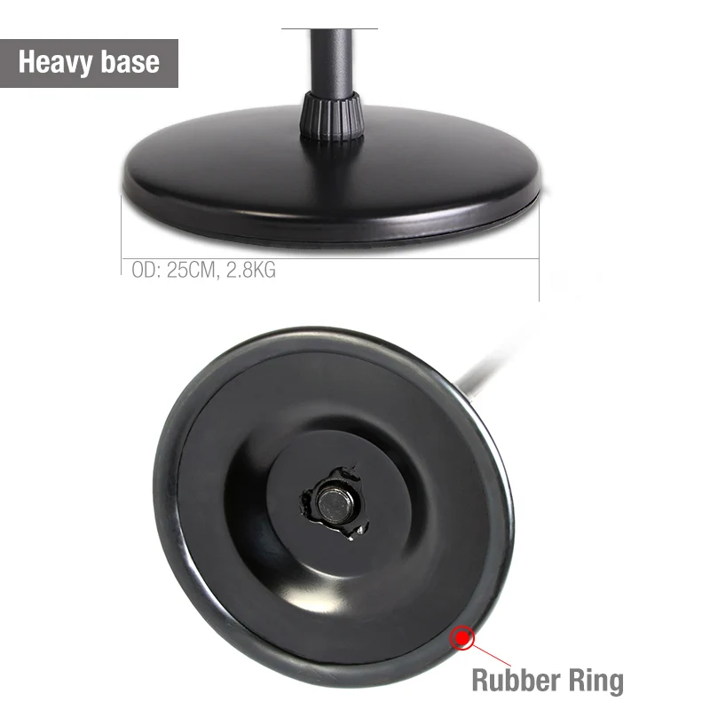 OEM Heavy Duty Round Base Adjustable floor Round Microphone Stand with goose neck