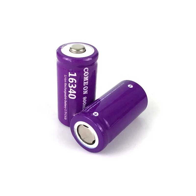 CO Purple 800mah High Quality Self-Discharge Rate Cr123A 3V Lithium Disposable Battery Cr17345 Cr123A 16340 Battery