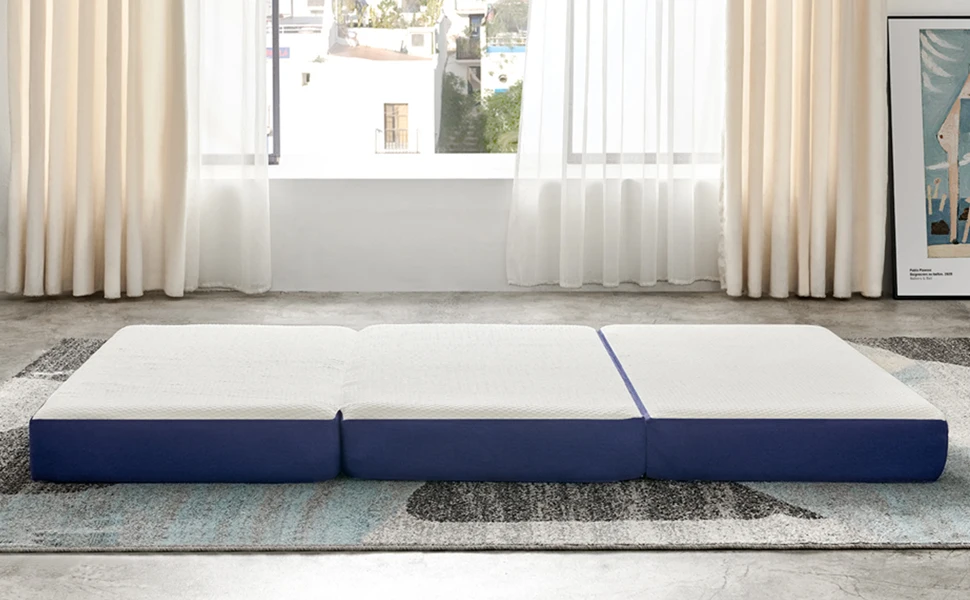 4Inch Full Size Play Mat Guest Bed Tri-fold Memory Foam Folding Mattress with Washable Cover Camping Mattress Available