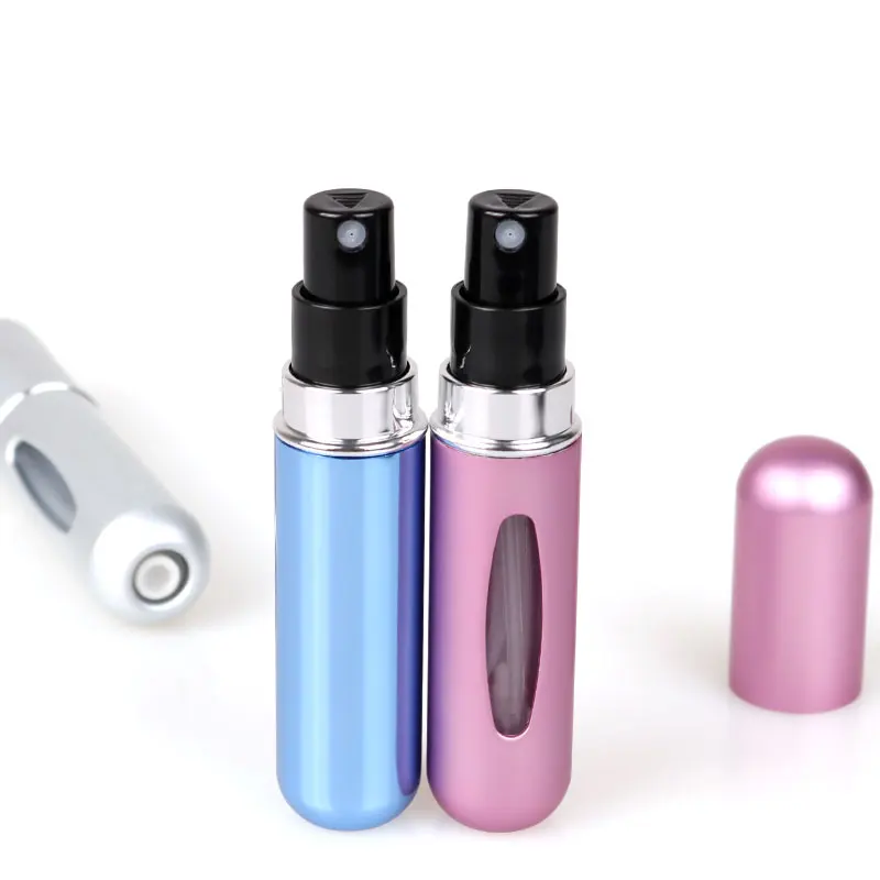 Hot sell Factory direct wholesale 5ml portable mini parfum travel pocket cute refillable perfume aluminum spray bottle