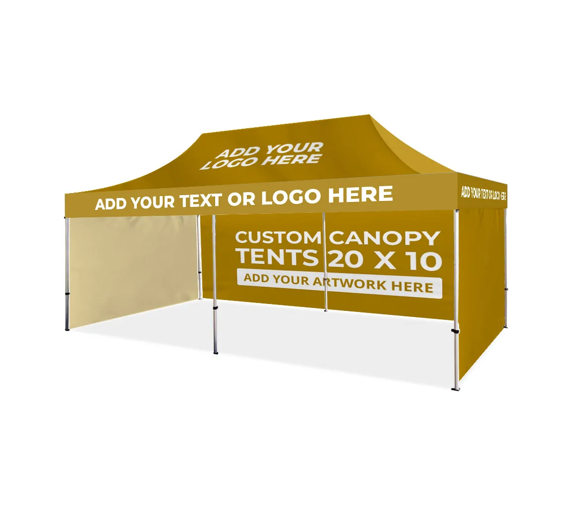 10*20 ft Pop Up Tent With Backwall And 2 Sidewalls 600D Oxford Instant Waterproof Canopy Tent