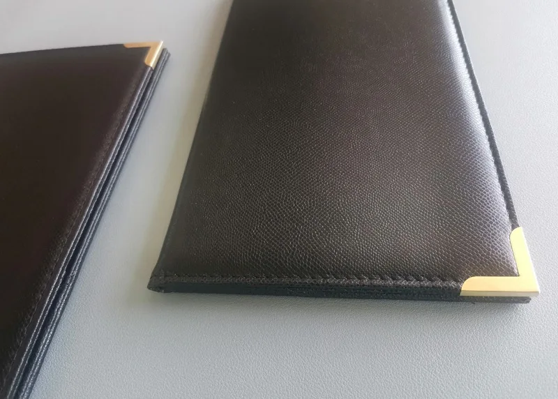 Wholesale Manufacture Bill Folder PU Leather Menu Folder Menu Point Single Clip Cash Holder Check Cheque Holder