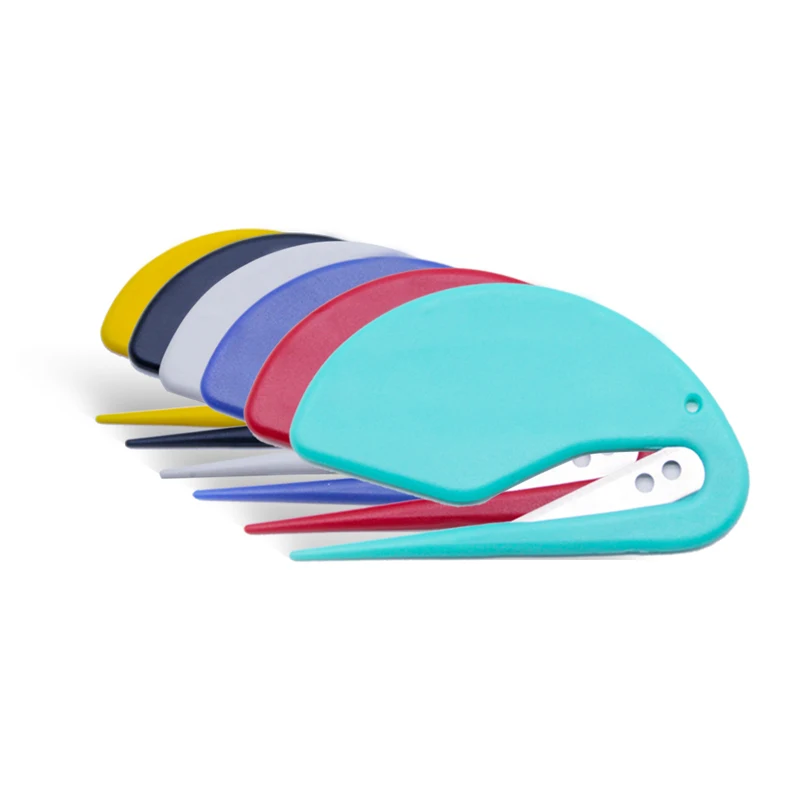 Custom Logo Letter Opener Envelope Slitter Opener Plastic Mail Opener with Blade Paper Knife