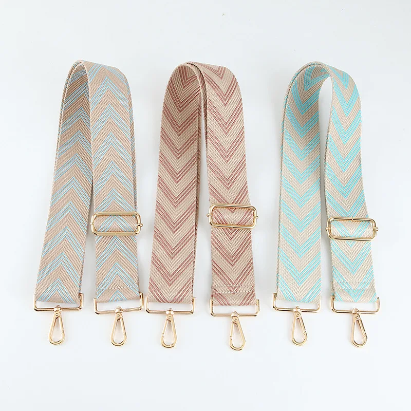 5cm Arrows Woven Belt Cross body Bag Adjustable Wide Webbing Jacquard Nylon Shoulder Chevron Bag Crossbody Straps 2021