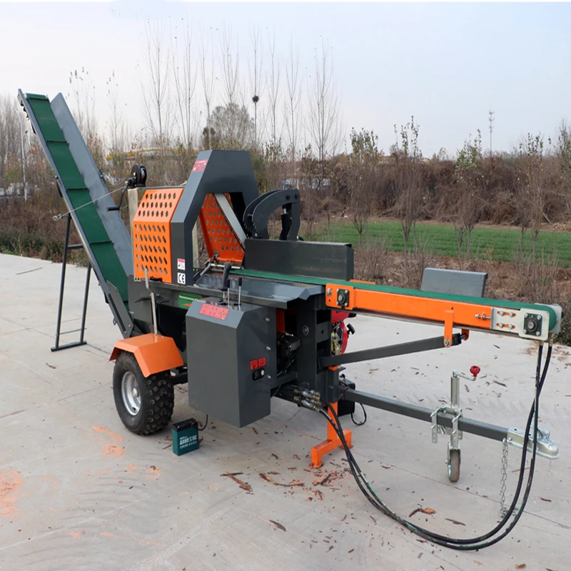 20Ton Gasoline Hydraulic Wood Log Splitter Horizontal Wood Splitting Machine Fast Wood Splitter Firewood Process Log Splitter