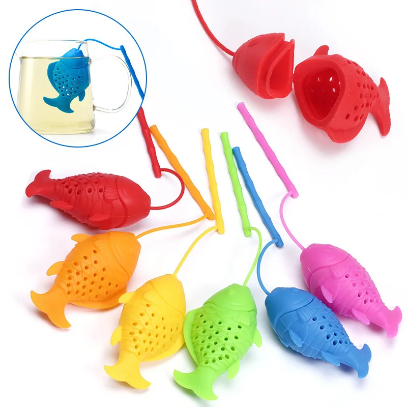 Fish Design Silicone Tea Infuser Reusable Safe Loose Tea Bags Strainer Filter