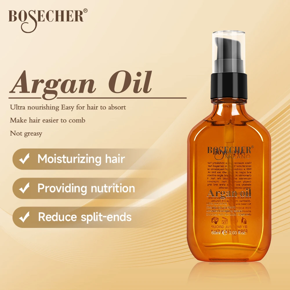Bosecher OEM Private Label Karseell Organic Strenthening Repair smooth hair treatment Extract Hair Growth Oil Argan oil