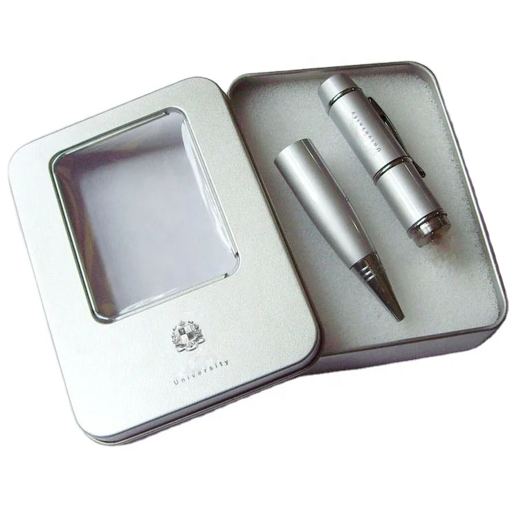 Wholesale customise logo sublimation blank raw brushed silver rectangular tins gift metal tin box with window for pen