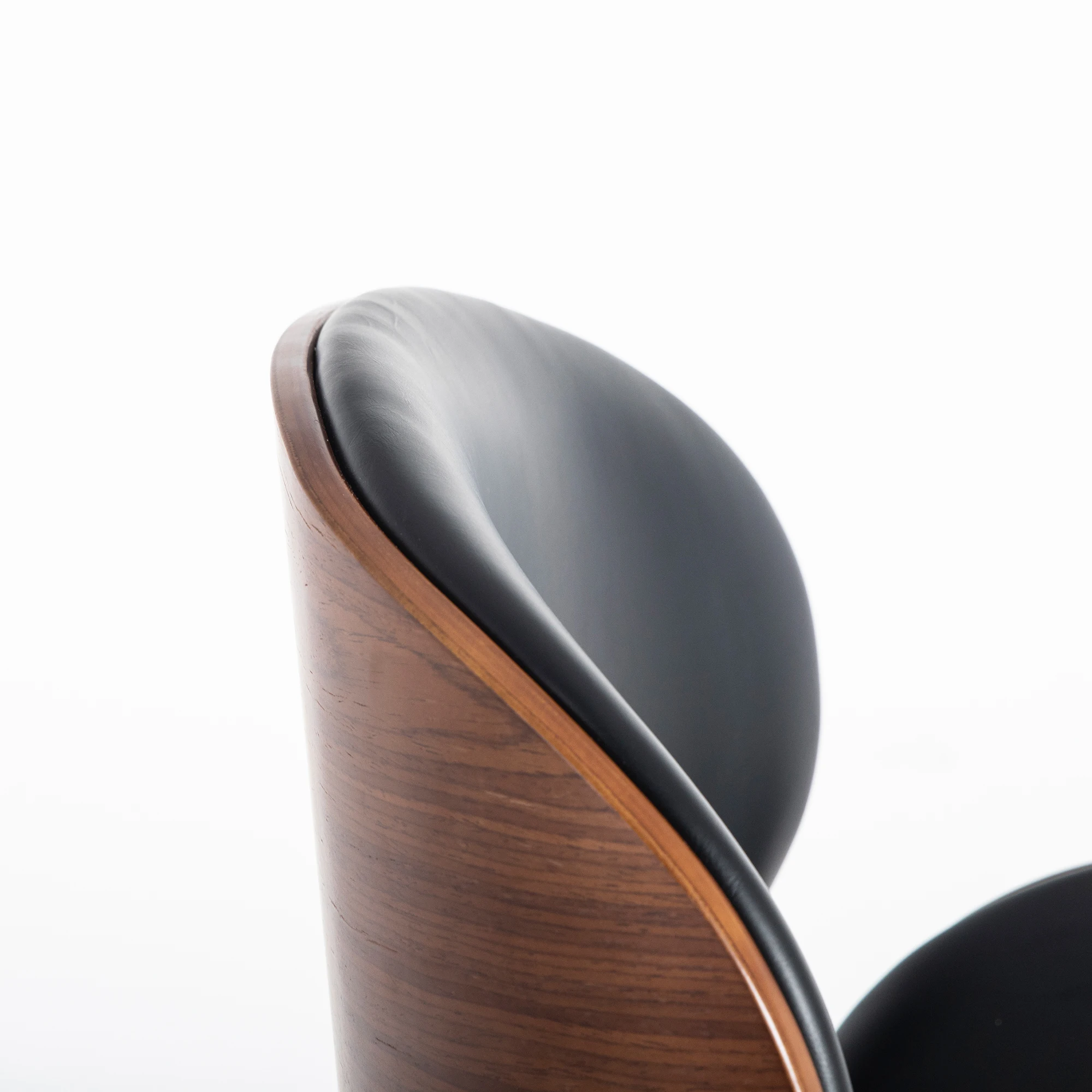 
Modern PU Faux Leather Upholstered Height Adjustable Barstool in Wood Finish, 2PCS 