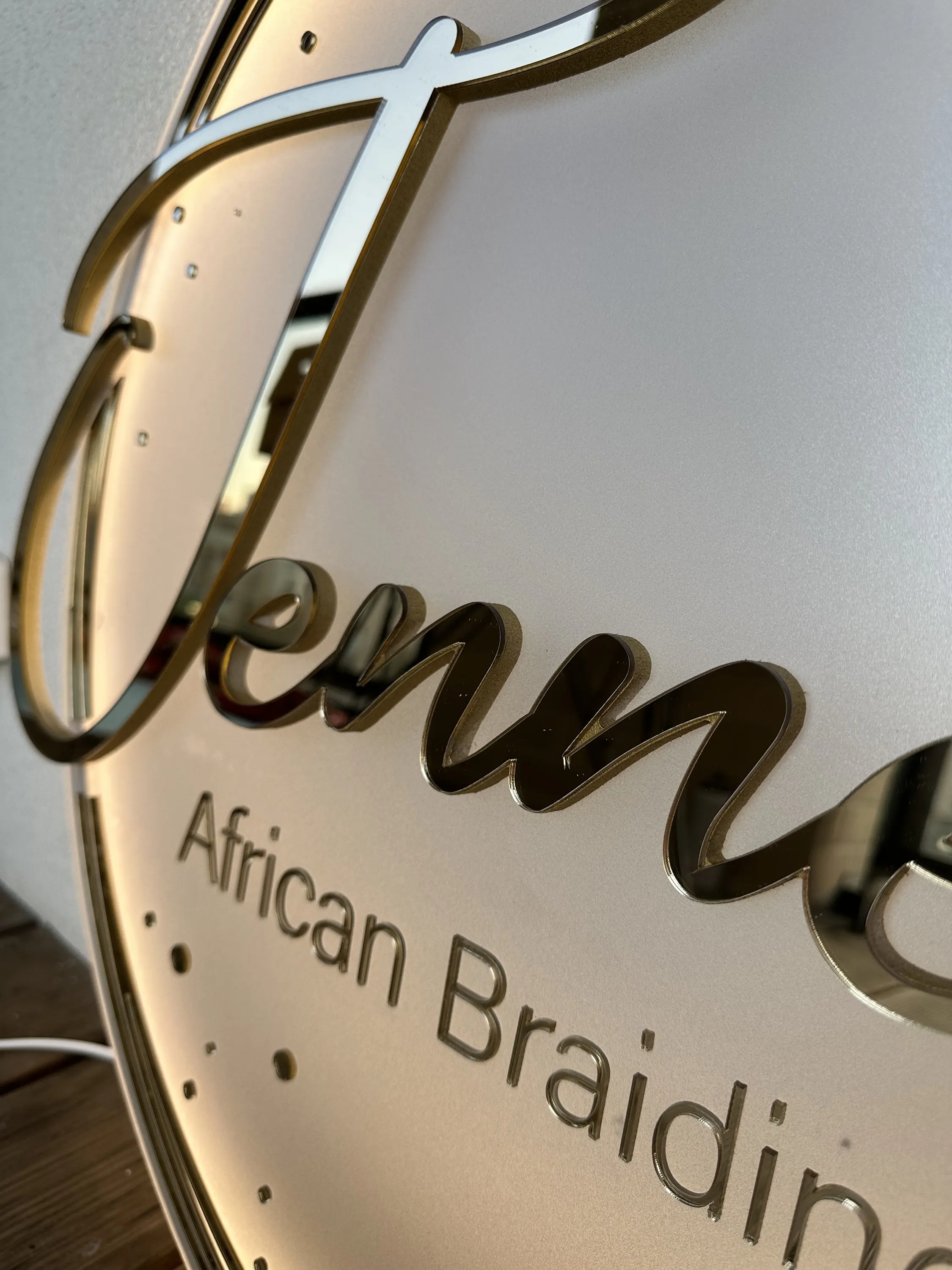 Acrylic salon sign Business name Sign with backlight Salon decor Personalised Acrylic Business Signage Business sign backlight