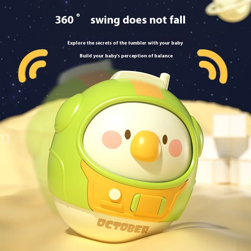 New Arrival Unisex Rattle Doll Large Plastic Tumbler Toy with Cartoon Animal Cross-Border Tumbler Early Educational Toy Kids