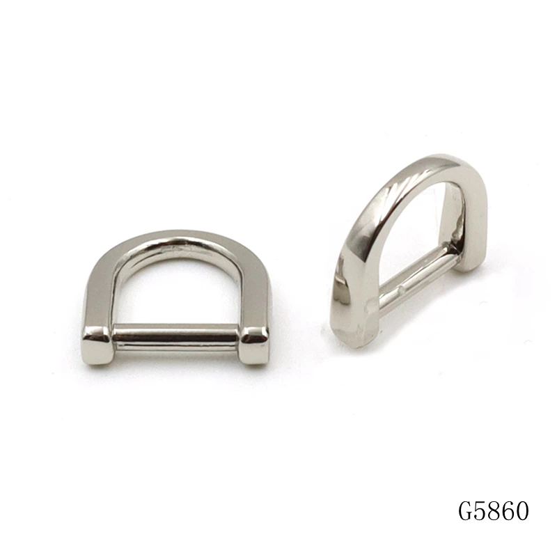 Luxury quality bag hardware zinc alloy nickel plated 10mm small metal Dee ring