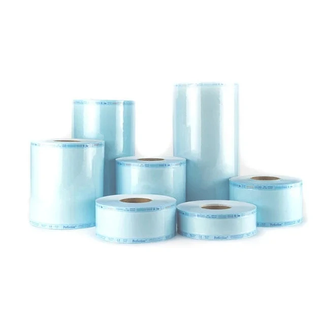 Disposable medical heat sealing sterilization roll with indicator packaging
