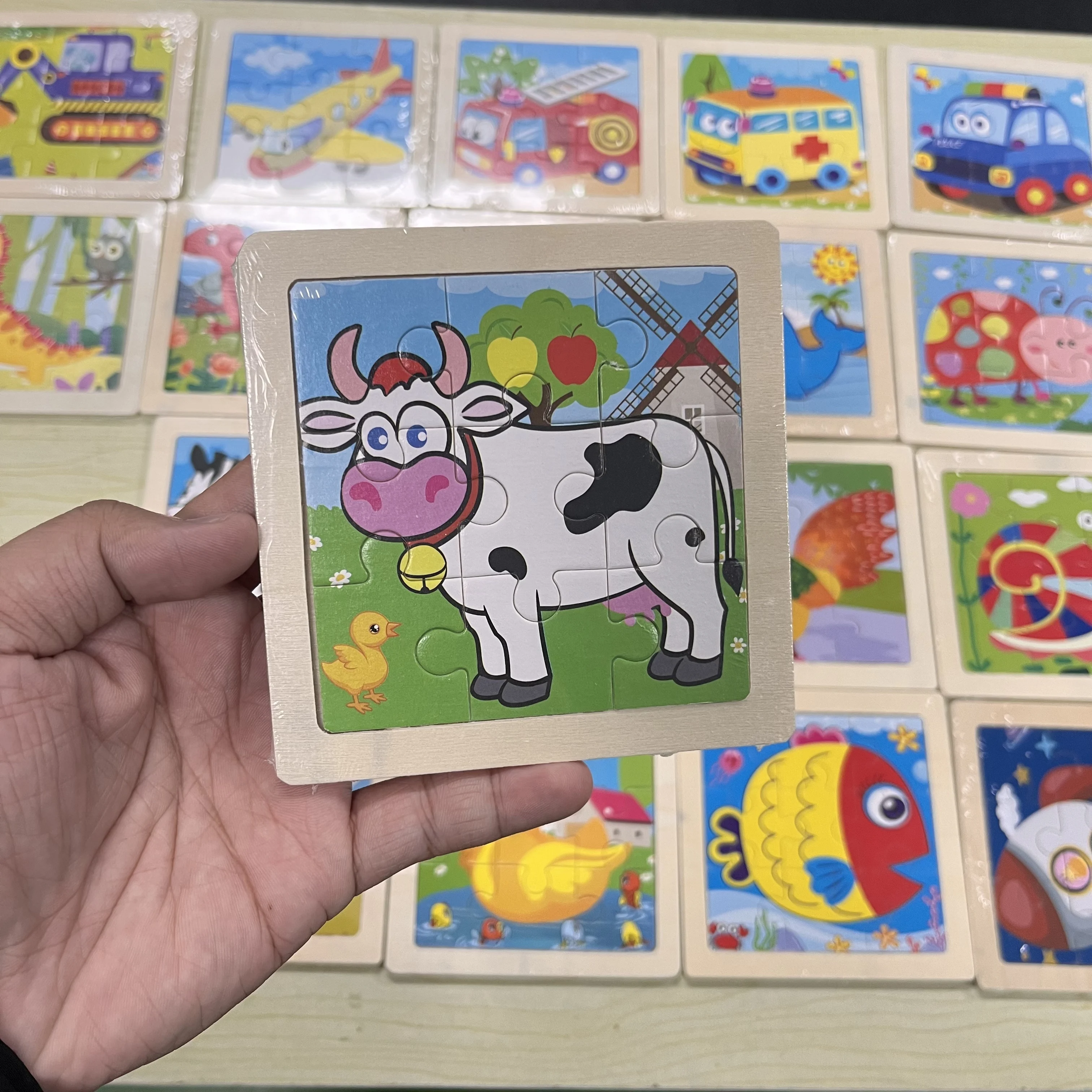 Детский деревянный пазл 9 шт.