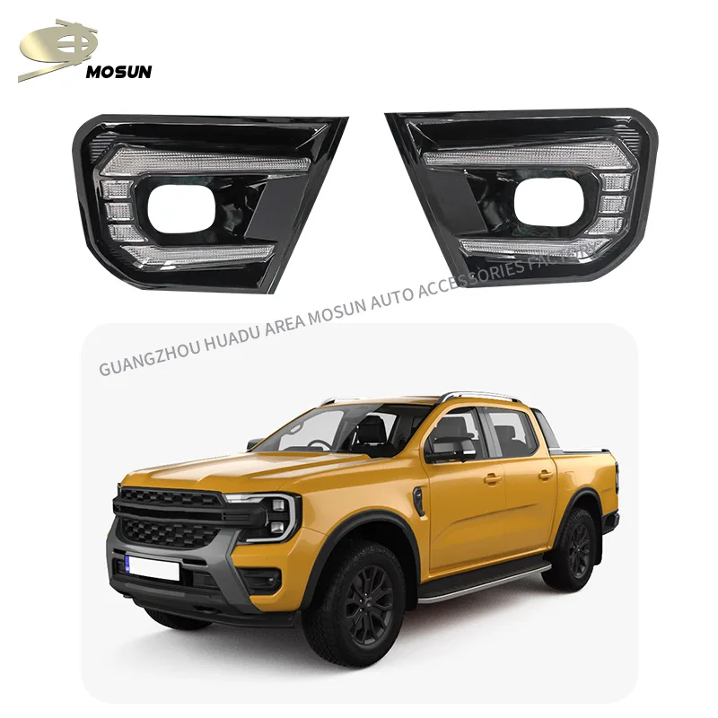 Daytime Running Light DRL with yellow white LED lamp Car Accessories for FORD RANGER WILDTRANK T9 2023 turn signal light