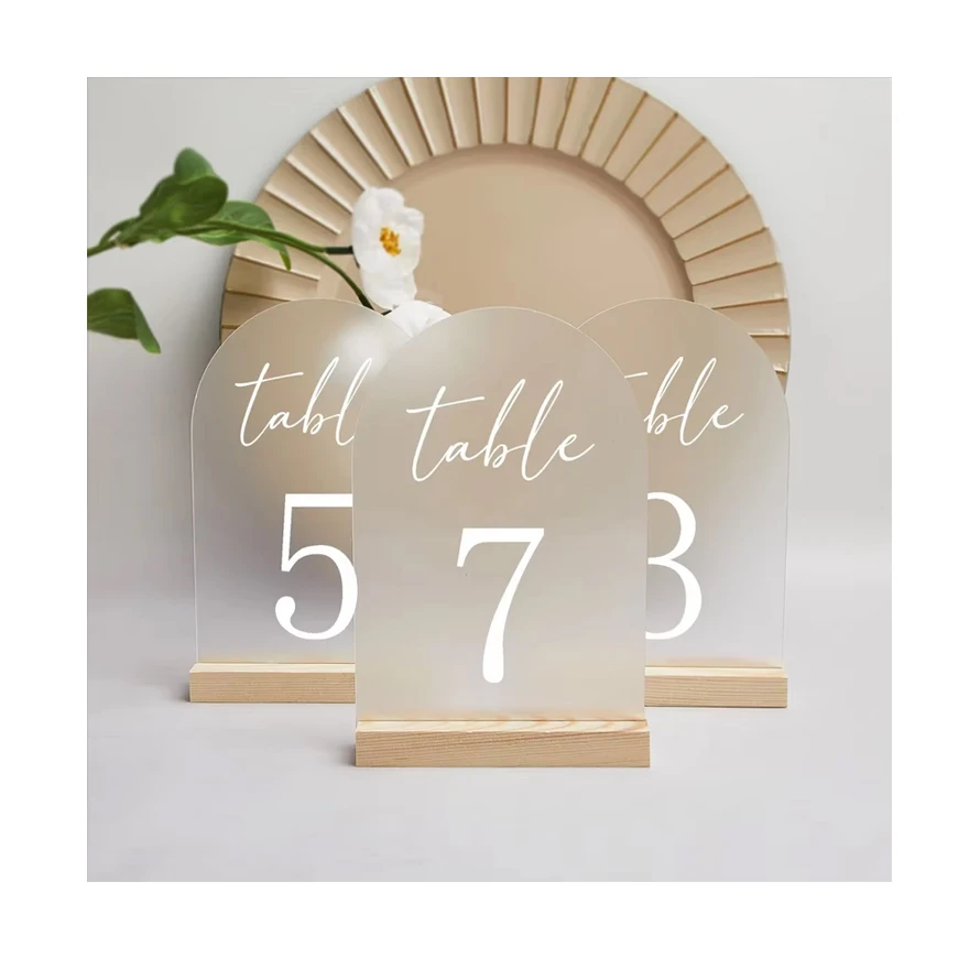 Personalised wedding souvenirs for guests wedding table number with wood Stand Photo promotional gift set