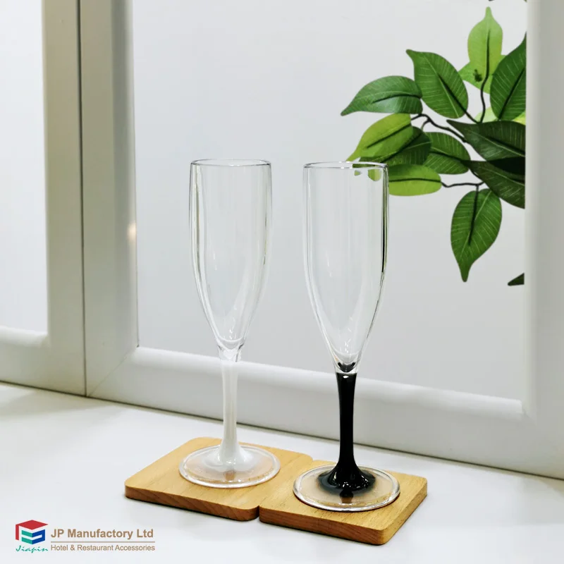 Цветной стебель бокал для шампанского красный черный флейта 5 унций двухцветный