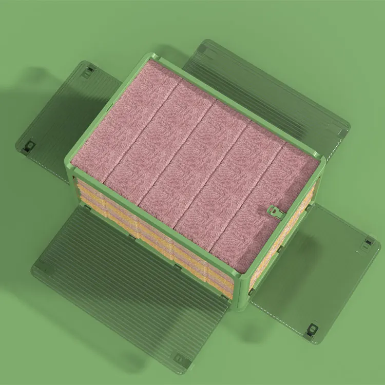 Durable Collapsible Box Plastic Stackable Foldable Storage Box With Lid Folding Storage Bins