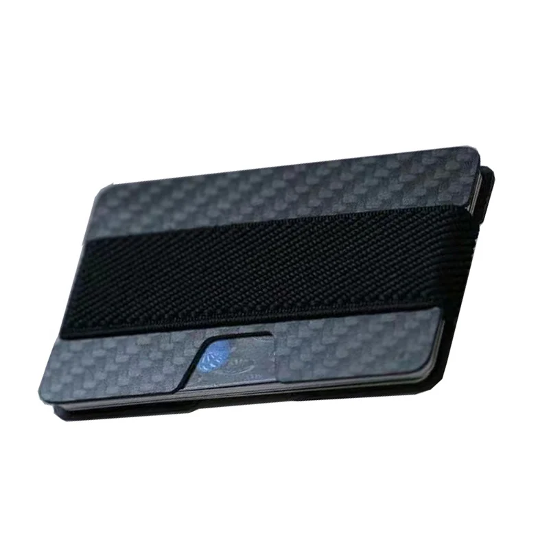 RFID Carbon Fiber Mens Wallet with Money Clip, Minimalist Credit Card Holder, slim aluminum wallet for Men