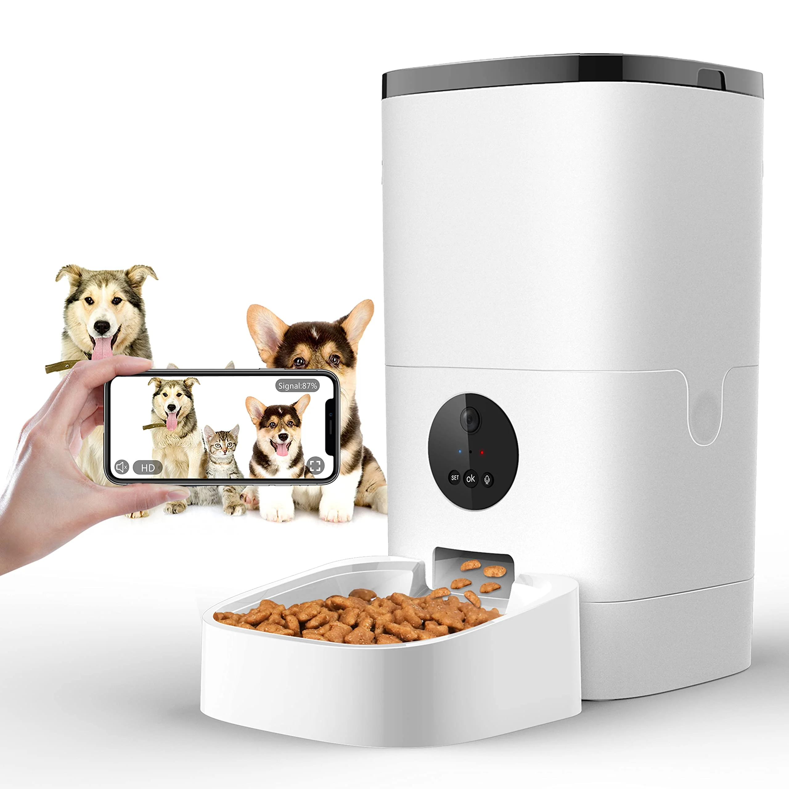 Automatic Pet Feeder, 2.4G WiFi Enabled Smart Pet Dispenser automatic smart pet feeders